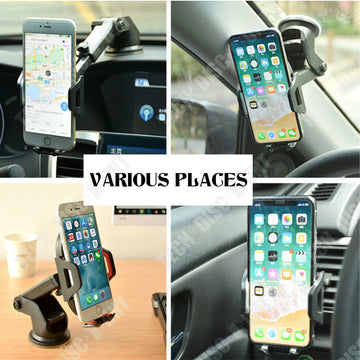 TD® support voiture téléphone vitre pare-brise fixation solide multi surface à ventouse camion à fixation rotative distance réglable